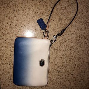 Coach clutch wristlet (blue and white gradient)